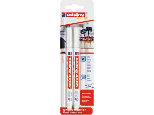 Edding e-4085/2 4-4085-2-1049 Kritpennor Vit 1 mm, 2 mm 2 st