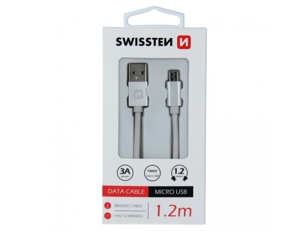Swissten 71522203, 1,2 m, USB A, Micro-USB B, USB 2.0, 480 Mbit/s, Hopea