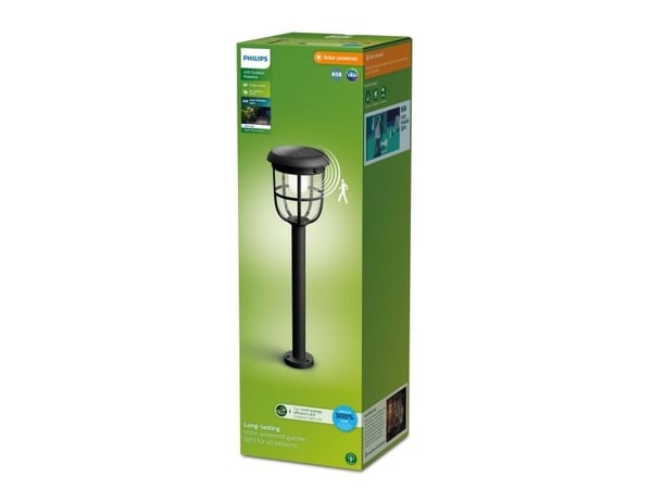 Philips Radii-sokkel/stilys, 1,3 W, Utendørs sokkel/stang-belysning, Svart, Plast, IP44, Terrasse, Hage, III