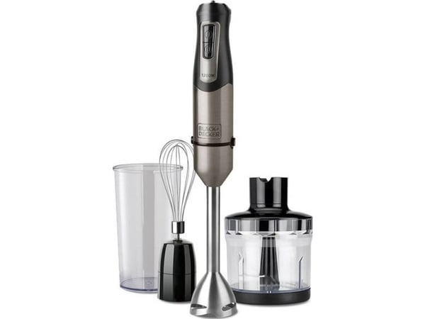 Black & Decker BXHBA1200E, Stavmixer, 1200 W, Svart, Transparent