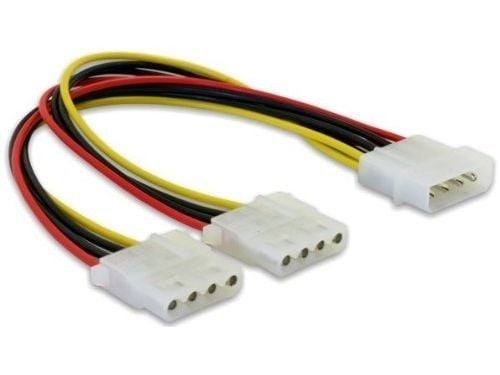 Delock - Strømsplitter - 4-pin intern strøm (hann) til 4-pin intern strøm (hunn) - 11 cm