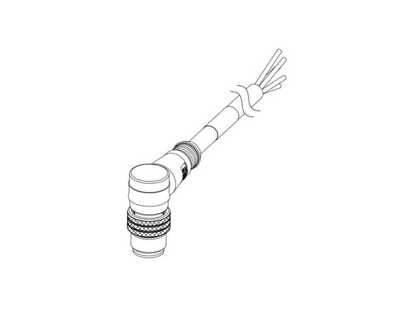 Molex 1200658750 Micro-Change (M12) Single-Ended Cordset, 5 Poles, Male (90°) to Pigtail, 0.34mm3 PUR LS0H Cable, 2.0m (6.