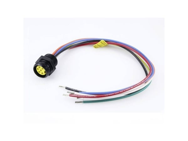 Molex 1300130587 Mini-Change A-Size Receptacle, 6 Poles, 1/2 - 14 NPT Threads, Female (Straight) to 16 AWG Leads, 1.0m (3