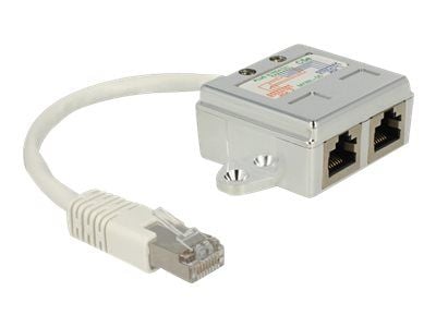 Delock RJ45 Port Doubler - Nettverksplitter - RJ-45 (hann) til RJ-45 (hunn) - 15 cm