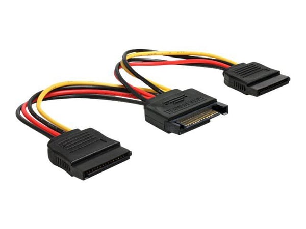 Delock - Strømkabel - SATA-strøm (hann) til SATA-strøm (hunn) - 15 cm - rett kontakt - for Delock PCI Express Card