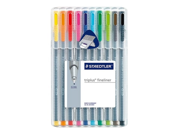 Staedtler triplus fineliner 334, Multi, Harmaa, Polypropeeni (PP), 0,3 mm, 10 kpl