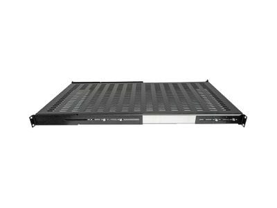 Intellinet 19" Sliding Shelf, 1U, 800 to 1000mm Depth, shelf depth 550mm, Black - Rack-hylle - svart, RAL 9005 - 1U - 19"