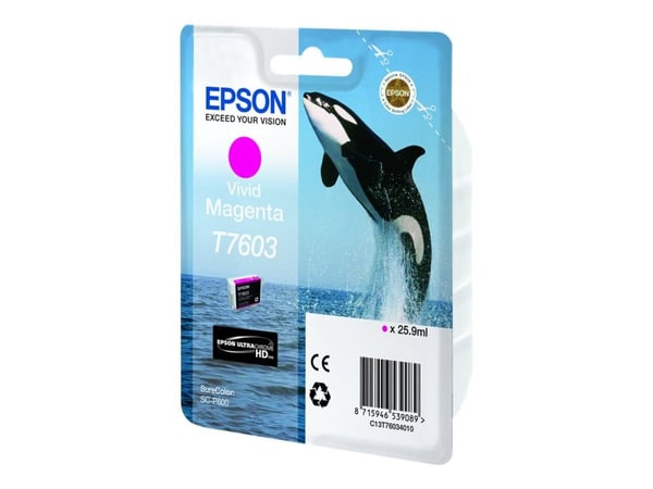 Epson T7603 kirkas magenta, Kirkas magenta, Väriainepohjainen muste, 25,9 ml, 1 kpl