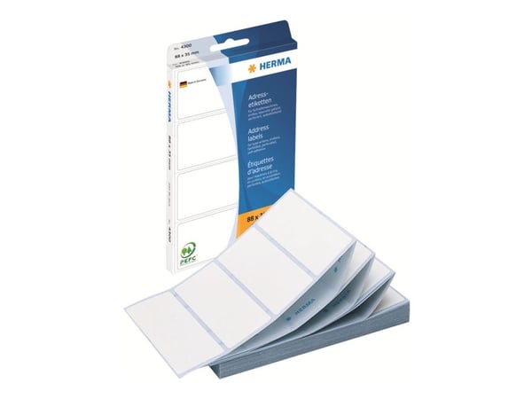 HERMA - Papir - selv-adhesiv - hvit - 88 x 35 mm 250 etikett(er) merkelapper