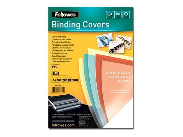 Fellowes Tinted Transparent - A4 (210 x 297 mm) - 200 mikroner - blå - 100 stk PVC-permomslag - for Fellowes Galaxy 500, Galaxy Wire, Pulsar+ 300, ...