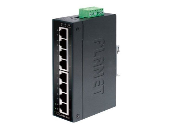 PLANET ISW-801T - Switch - 8 x 10/100 - DIN-skenmonterbar