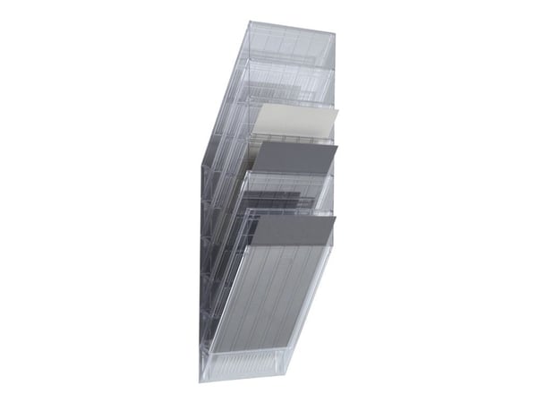 DURABLE FLEXIBOXX - Literaturholder - veggmonterbar - 6 rom - for A4 - gjennomsiktig