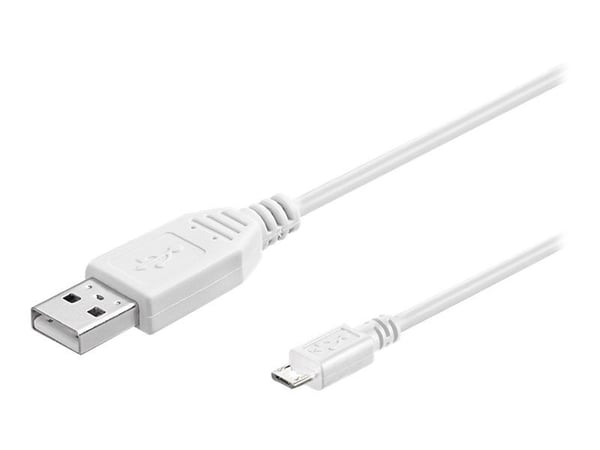 goobay - USB-kabel - USB (hann) til Micro-USB type B (hann) - USB 2.0 - 15 cm - hvit