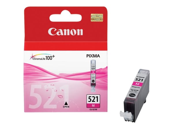 Canon CLI-521M - 9 ml - magenta - alkuperäinen - mustesäiliö - PIXMA iP3600, iP4700, MP540, MP550, MP560, MP620, MP630, MP640, MP980, MP990, MX860,...