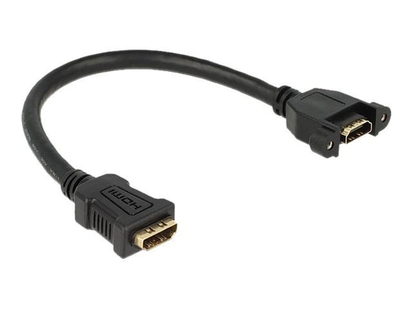 Delock - HDMI-kabel - HDMI hunn til HDMI hunn - 25 cm - svart