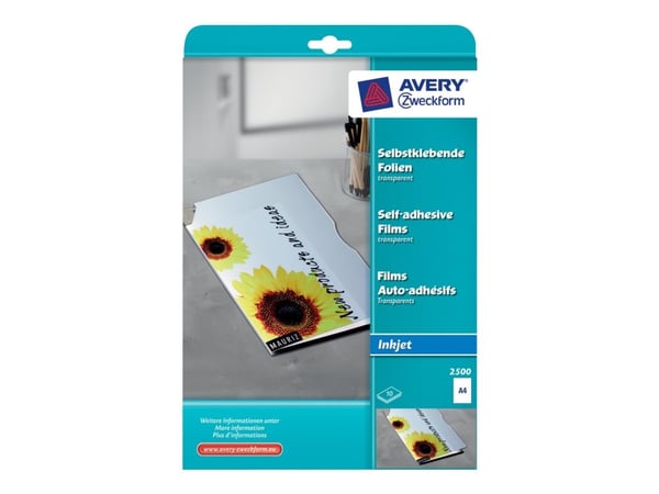 Avery - Hvit - A4 (210 x 297 mm) 10 stk transparent folie
