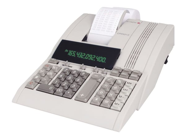 Olympia CPD 5212 - Utskriftskalkulator - VFD - 12 sifre - AC-adapter