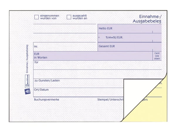 Avery Zweckform - Inntekts/utgifts-kupong - 40 ark - A6 (105 x 148 mm) - landskap - dublett - karbonfri
