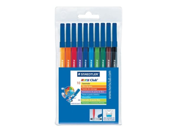 STAEDTLER Noris Club 326 - Fibertuppenn - assorterte farger - vannbasert matfargeblekk - 1 mm (en pakke 10)