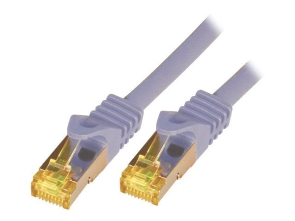 M-CAB - Koblingskabel - RJ-45 (hann) til RJ-45 (hann) - 15 m - SFTP, PiMF - CAT 7 - halogenfri, formstøpt, uten hindringer - grå