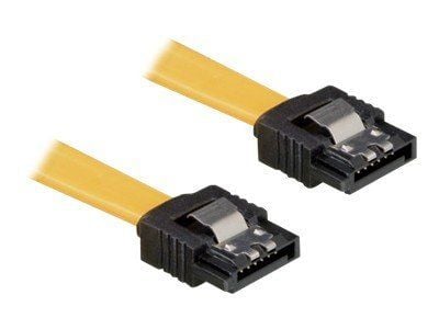 Delock Cable SATA - SATA-kabel - Serial ATA 150/300 - SATA (hunn) til SATA (hunn) - 70 cm - låst, rett kontakt - gul