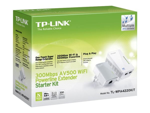 TP-Link TL-WPA4220 KIT, 600 Mbit/s, IEEE 802.11b, IEEE 802.11g, IEEE 802.11n, IEEE 802.3, IEEE 802.3u, Nopea Ethernet, 10,100 Mbit/s, Wi-Fi 4 (802....