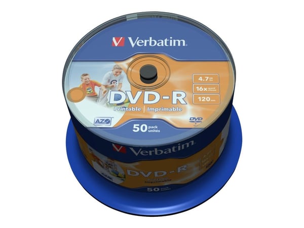 DVD-R Verbatim 4,7GB 16X PRO 50stk spindel printable