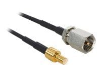 Delock - Antenneadapter - SMB hunn til FME hann - 12.5 cm - svart