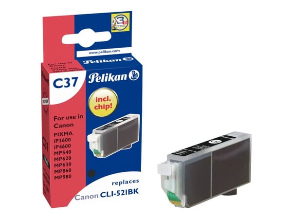 Pelikan C37 - Svart - kompatibel - blekkpatron (alternativ for: Canon CLI-521BK) - for Canon PIXMA iP4700, MP540, MP550, MP560, MP620, MP630, MP640...