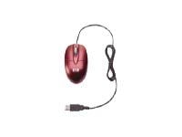 HP - Mus - høyre- og venstrehåndet - optisk - 3 knapper - kablet - USB - merlot - for ProBook 4310s, 4410s, 4510s