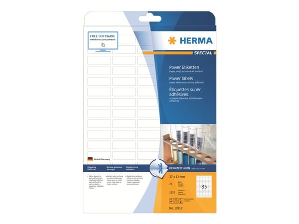 HERMA - Papir - matt - selv-adhesiv - hvit - 37 x 13 mm 2125 etikett(er) (25 ark x 85) merkelapper