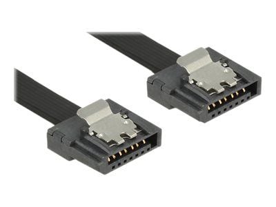 Delock FLEXI - SATA-kabel - Serial ATA 150/300/600 - SATA (hann) til SATA (hann) - 50 cm - låst - svart