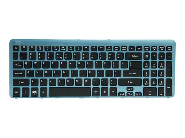 Acer - Erstatningstastatur for bærbar PC - Italiensk - svart med blå ramme