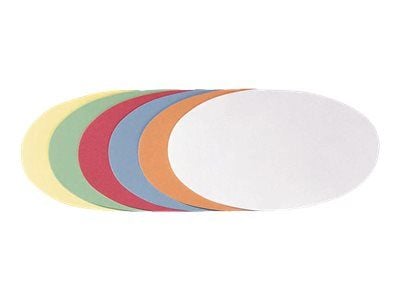 FRANKEN - Moderasjonskort - oval - 11 x 19 cm - hvit, gul, rød, grønn, oransje, lys blå (en pakke 500)
