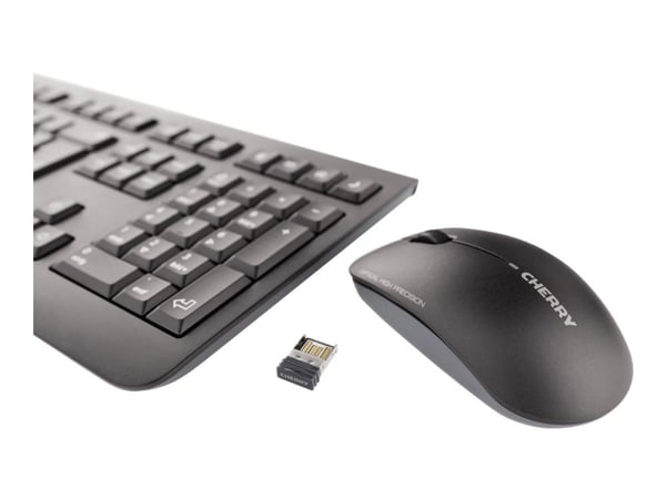 CHERRY DW 3000 - Tastatur- og mussett - trådløs - 2.4 GHz - USA - svart