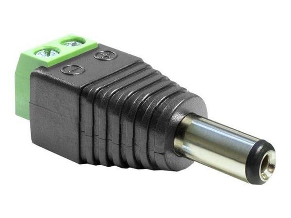 DeLOCK 65396, DC 2.1 x 5.5 mm, 2p, Musta, Vihreä