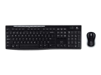 Logitech MK270, Täysikokoinen (100 %), Langaton, Langaton RF, Musta, Sisältää hiiren