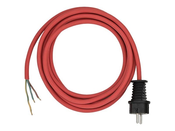 brennenstuhl H05RR-F 3G1,5 - Strömkabel - blank tråd till power CEE 7/7 (hane) - AC 300/500 V - 3 m - röd