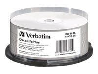Verbatim DataLifePlus - 25 x BD-R DL - 50 GB 6x - bred skrivbar overflate - spindel