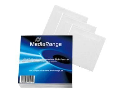MediaRange - CD/DVD-muffe - kapasitet: 1 CD/DVD - hvit (en pakke 100)