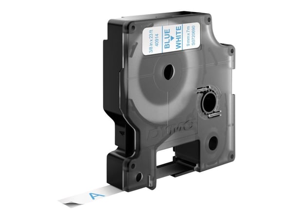 DYMO D1 - Selv-adhesiv - blått på hvitt - Rull (0,9 cm x 7 m) 1 kassett(er) merketape - for LabelMANAGER 100, 160, 210, 220, 260, 280, 300, 360, 42...