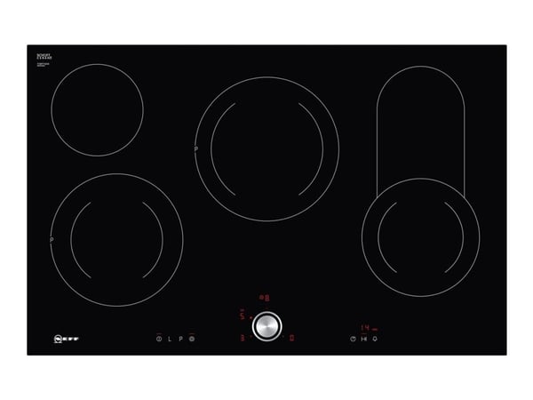Neff T18PT16X0 - Keramisk komfyrtopp - 4 plater - Nisje - bredde: 78 cm - dybde: 50 cm - uten ramme - svart
