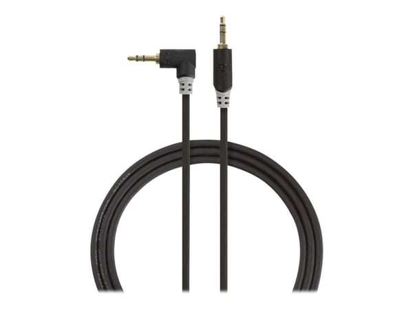 Nedis - Lydkabel - mini-phone stereo 3.5 mm hann rett til mini-phone stereo 3.5 mm hann vinklet - 1 m - antrasitt - rund