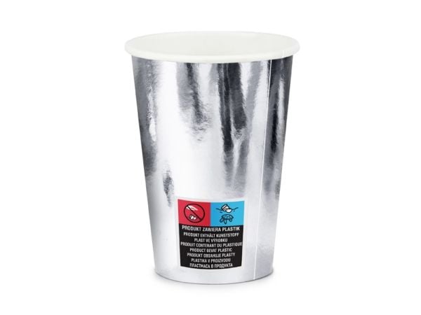 PartyDeco KPP35-018-EU1, 220 ml, Papir, Sølv, 75 mm, 75 mm, 130 mm