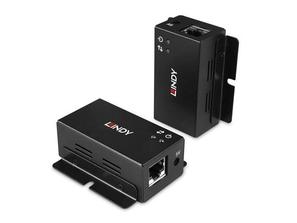 Lindy 43386 USB-forlenger 2-port USB 2.0 Cat.6 50 m, svart