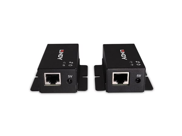 Lindy 43386 USB-forlenger 2-port USB 2.0 Cat.6 50 m, svart