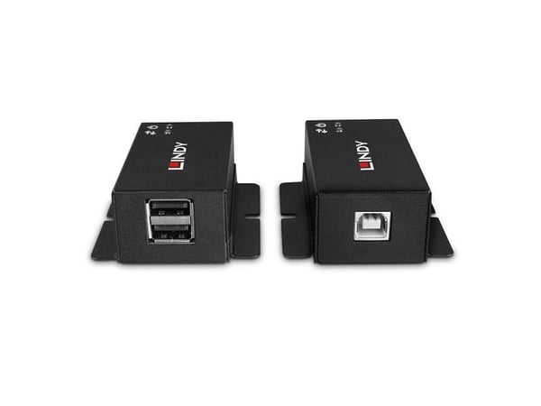 Lindy 43386 USB-forlenger 2-port USB 2.0 Cat.6 50 m, svart