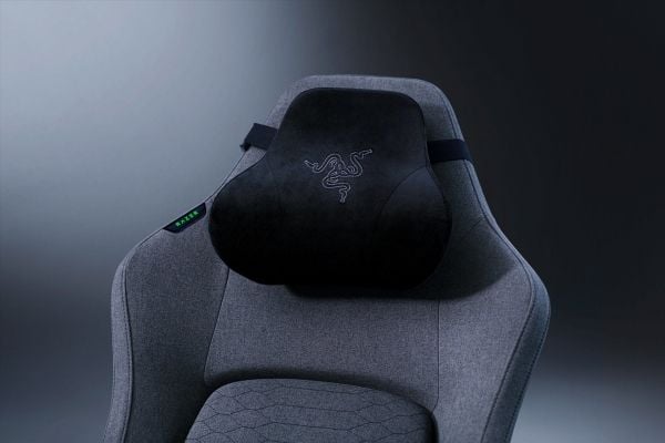 Razer Iskur V2 - Spillestol - ergonomisk - armlener - T-formet - tipping - roterende - plysjtøy - mørk grå