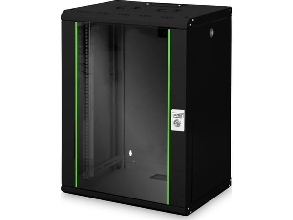 Digitus DN-19 16-U-SW, Veggmonterbar hylle, 16U, 100 kg, 30 kg, Svart