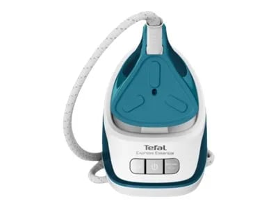 Tefal Express Essential SV6115 - Dampstrykejern med automatisk slukking - såleplate: Ceramic Xpress Glide - 2200 W - hvit/turkis